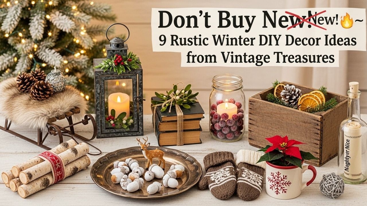 9 Cozy Farmhouse Winter Decor Ideas ❄️✨ Made from Thrifty Vintage Finds!
