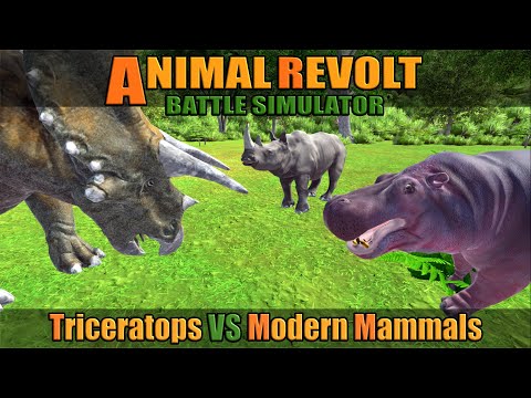 Triceratops vs Modern Mammals - Animal Revolt Battle Simulator