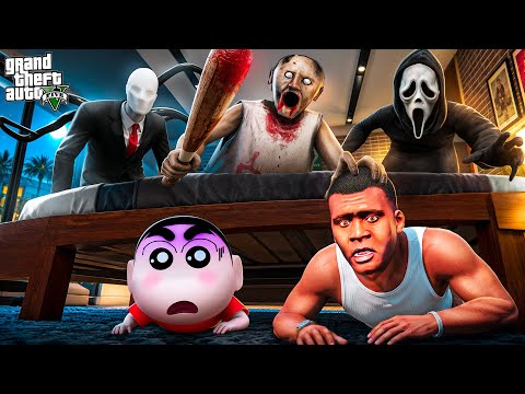 Franklin & Shinchan Playing Ghost Hide and seek in GTA 5 