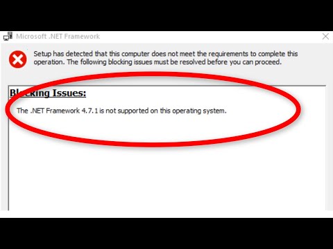 NET Framework 4.7.1 Is Not Supported On This Operating System Error On Windows 10/8/7/8.1