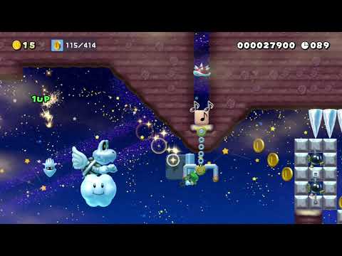 【Y+→】ダッシュ半自動   風の加速を使って進め! by DJ☆ミミネっち¾ - Super Mario Maker 2 - No Commentary 1by