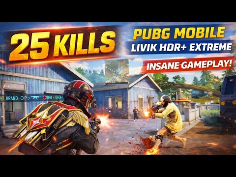 25 KILLS MONSTER GAMEPLAY 😱 | Livik HDR+ Extreme PUBG Mobile 🔥 Brand OP