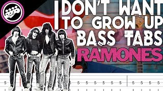 The Ramones - I Don&#39;t Want To Grow Up | Bass Cover With Tabs in the Video