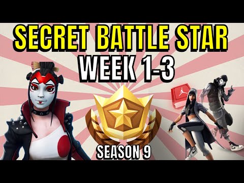 ALL Fortnite season 9 Secret Battle Star Locations week 1 to 3 - Season 9