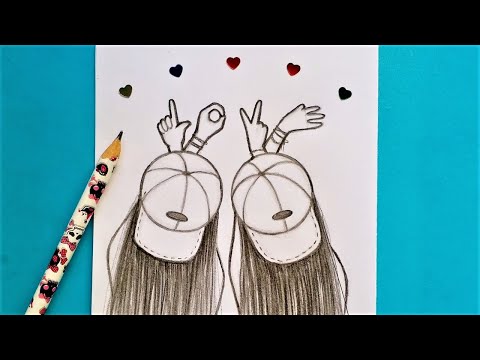 Como desenhar desenhos de bff - Como desenhar