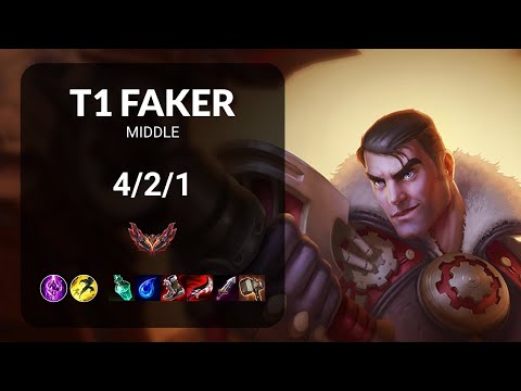 T1 Faker Jayce vs Talon MIDDLE - KR GRANDMASTER Patch 13.21