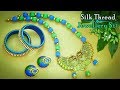 How To Make Peacock Pendant Silk Thread Jewellery Set Necklace Bangals Earrings