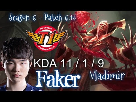 SKT T1 Faker VLADIMIR Mid vs KARMA - Patch 6.13 KR Ranked | League of Legends