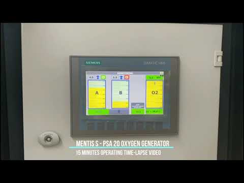 Mentis S - PSA Oxygen Generator's 15 minutes operating time-lapse video