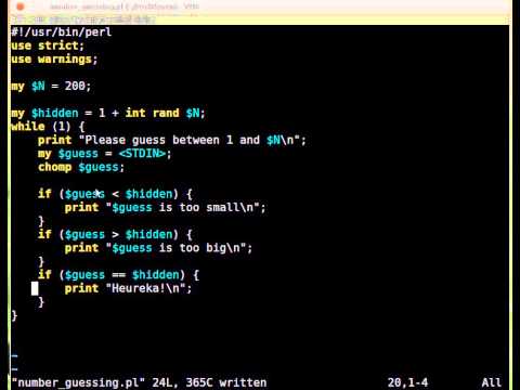 Beginner Perl Maven tutorial: 4.27 - Solution: number guessing game multiple guesses