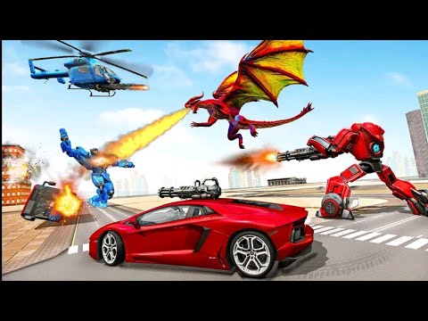 Flying Dragon Robot Wars And Bus Robot Car Battle Games - Android Gameplay | Game For kids