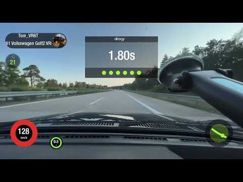 VW Golf 2 FWD VR6 Turbo @dragy acceleration from 100-200