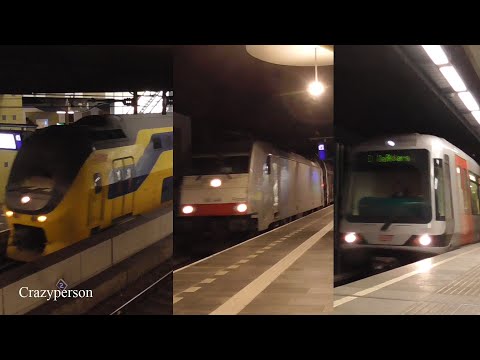 Treinen en Metro's Rotterdam Blaak in Jan. 2020