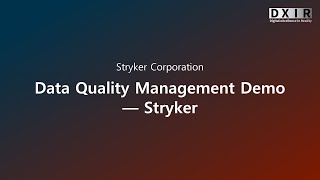 Data Quality Management Demo — Stryker