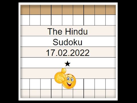 🔊How to Solve The Hindu Sudoku 1 Star | Step by Step Solution | 17.02.2022|  Level ★