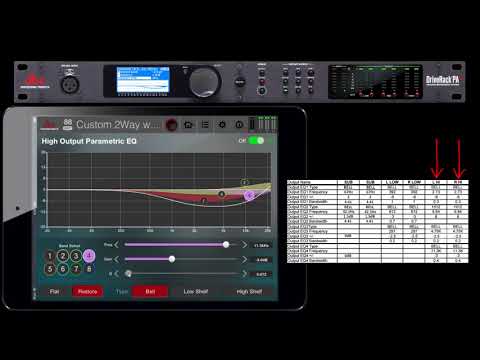 dbx DriveRack PA2 Custom Speaker and Amplifier Setup