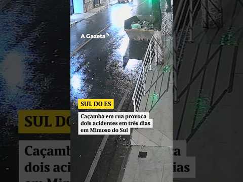 Caçamba em rua provoca dois acidentes em três dias em Mimoso do Sul  #shorts #noticias