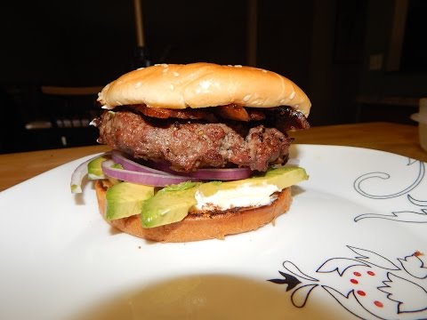 Candied Bacon Avocado Burger | Burger recipe