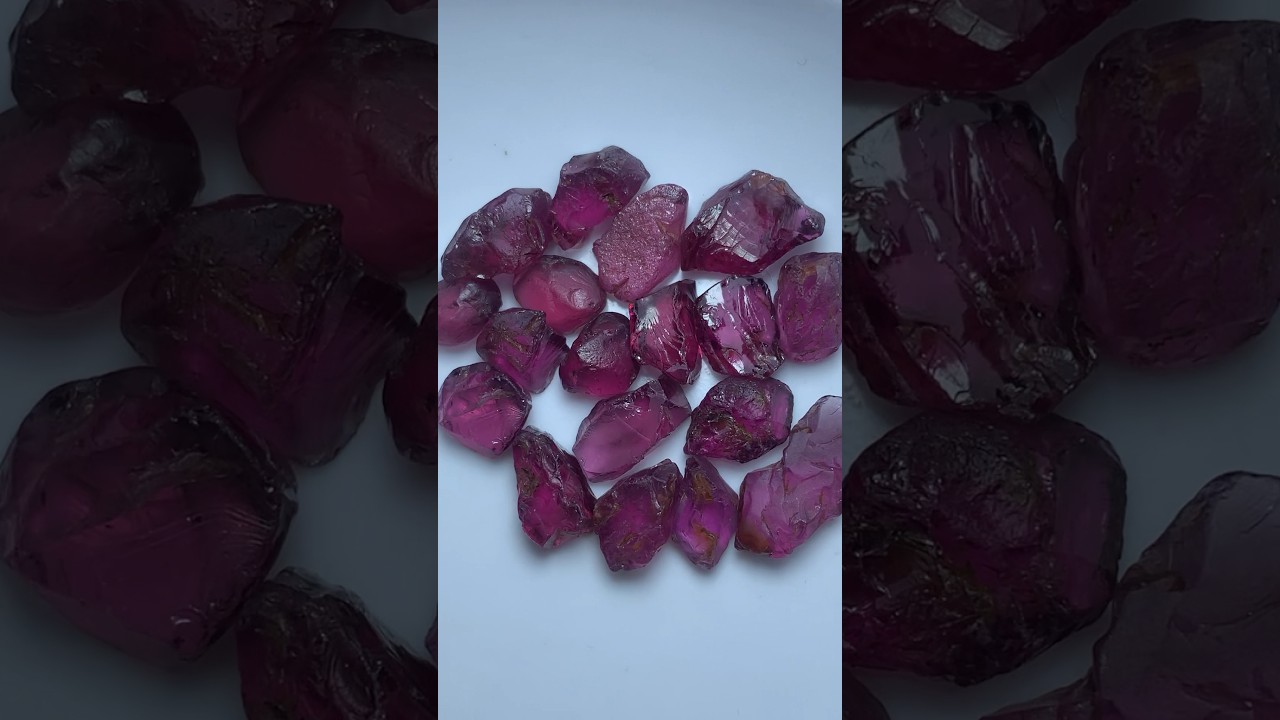 Gorgeous Facet Rough Rhodolite Garnet😍 #viral #gemstone #jewelry #shorts