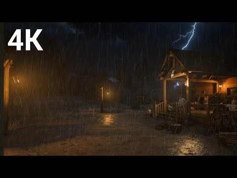 Sleep at a Peaceful Farmhouse Tonight 🌧️ 10 Hour Rain & Thunder for Stress Relief