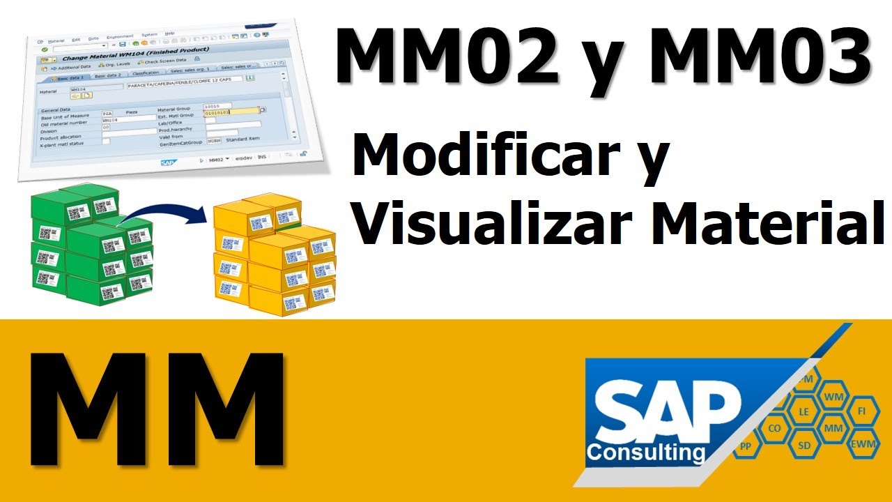 SAP MM - MM02 MM03 Modificar y Visualizar Material 🗂️