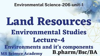 Environmental Sciences-unit1-land Resources-Lecture-4-206-B.Pharm/BSc./BA