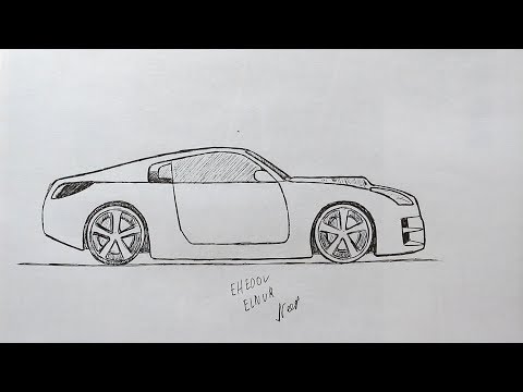 Как нарисовать Машину Легко и Просто - Уроки рисования для начинающих - Nissan 350 Z