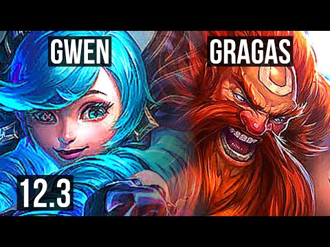 GWEN vs GRAGAS (TOP) | Rank 6 Gwen, 11/2/6, Dominating | KR Challenger | 12.3