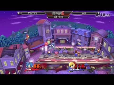 Midwest Mayhem 6 Singles Pools: PowPow (Sonic) vs. Yeti (Toon Link)