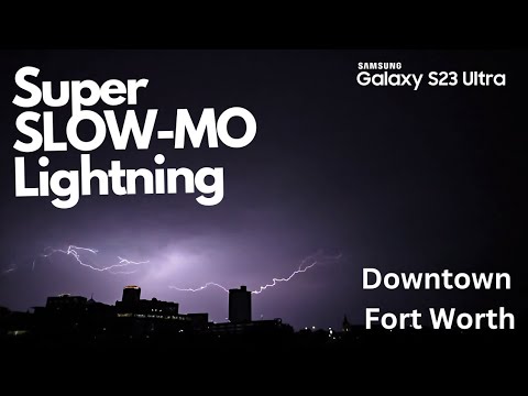Super SLOW-MO Lightning - Downtown Fort Worth Texas