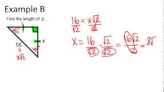 45-45-90 Right Triangles: Examples (Geometry Concepts)