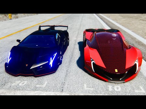 Ferrari Impronta vs Lamborghini Veneno at Top Gear Track