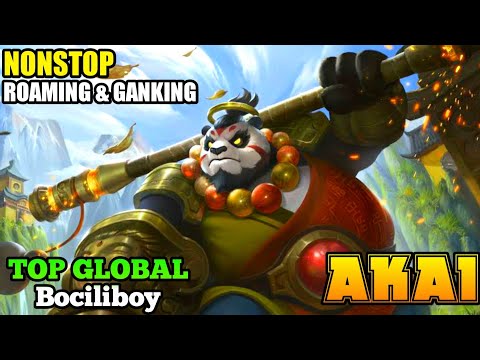 Top Global Akai Nonstop Roaming & Ganking | Top Global Akai Bociliboy - MLBB