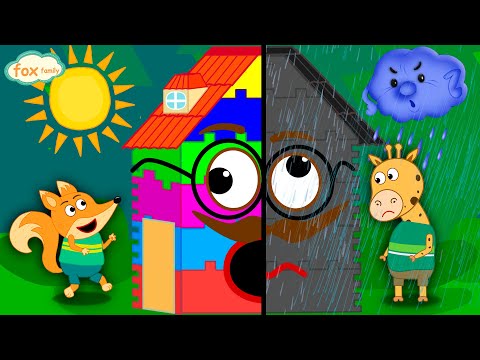 The Fox Family and friends builds Colorful Lego Playhouse - cartoon for kids new full episodes #901