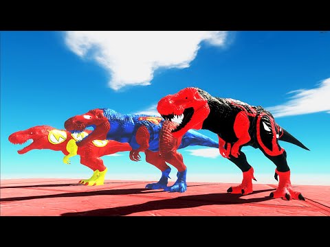 Deadpool, Superman, Flash Trex Vs All DeathRUN ♦ Animal Revolt Battle Simulator ♦