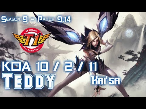 SKT T1 Teddy KAI'SA vs EZREAL ADC - Patch 9.14 KR Ranked