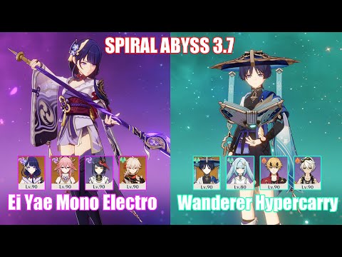 C0 Raiden Mono Electro & C0 Wanderer Hypercarry | Spiral Abyss 3.7 | Genshin Impact