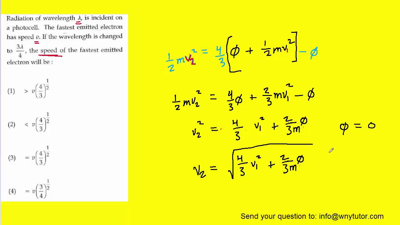 Radiation of wavelength lambda is incident on a photocell