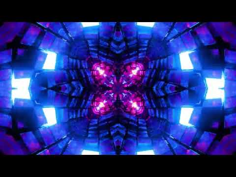 Flying in a tunnel with glowing cubes - Infinitely looped animation