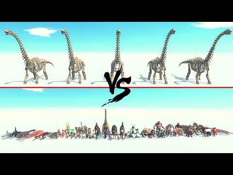 5x Skeleton Sauropod Vs All Units ARBS | Animal Revolt Battle Simulator