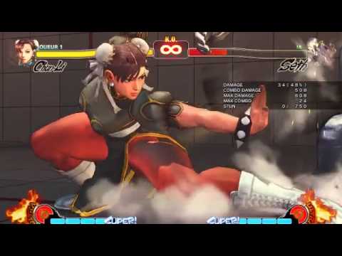 SF IV Chun-li Stun Combo C-1 Vs Seth