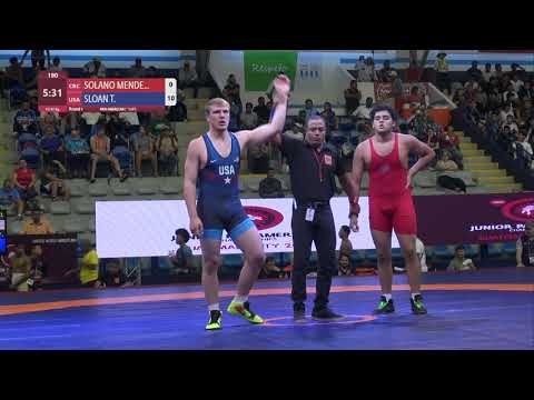 Round 1 FS - 97 kg: C. SOLANO MENDE (CRC) v. T. SLOAN (USA)