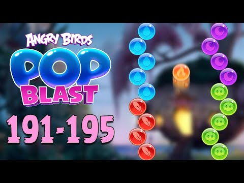 Angry Birds Pop Blast Gameplay Pt 38: Levels 191-195 - Strands of Bubbles