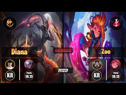 Haru DIANA (Mid) [Conqueror] VS ZOE - Challenger KR Patch 10.13