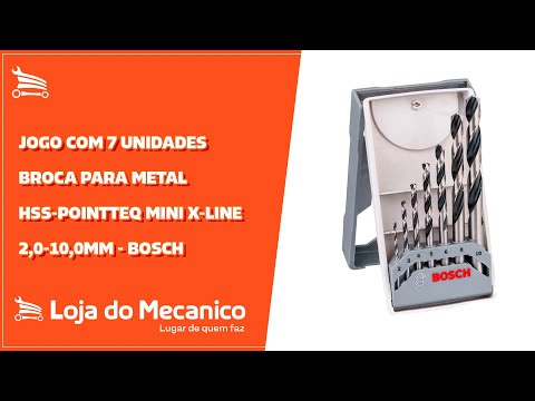 Jogo de Brocas Mini X-Line para Metal HSS PointTeQ 2 a 10mm com 7 Peças - Video