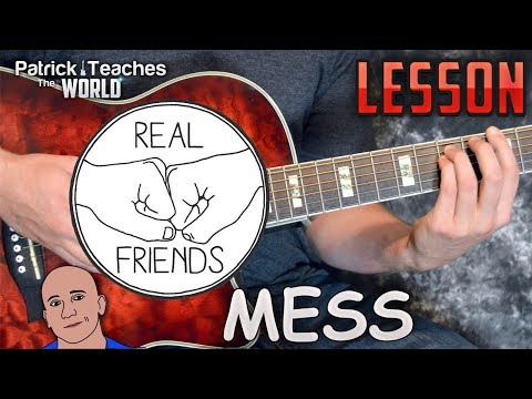 Real Friends-Mess-Guitar Lesson-Tutorial-How to Play-Chords-Tabs