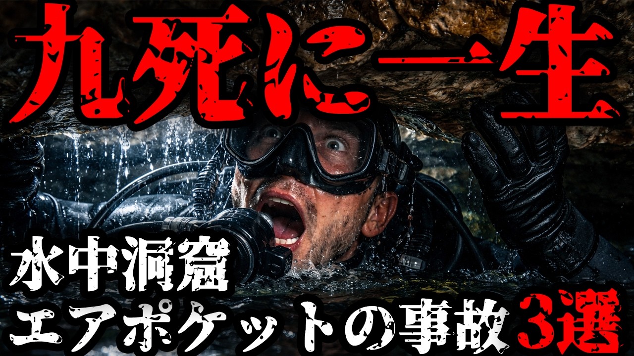 【洞窟事故】ダイビング中のエアポケットで生死を分けた瞬間3選【ゆっくり解説】