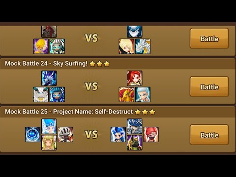 3* Clear New Mock Battle ROBO & Sky Surfer Stages | Summoners War