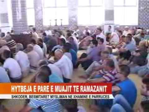 Myftinia Shkoder, 20 korrik 2012 - Myftiu mban hytben e pare te Ramazanit 1433.m2p