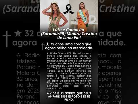 Luto e comoção Sarandi PR Mariana Cristina de Lima fiel